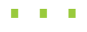Three animated teeth with green colored brackets