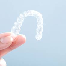 Closeup of Invisalign in Worcester